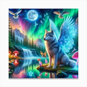 After all, why can't wolves have wings? Canvas Print