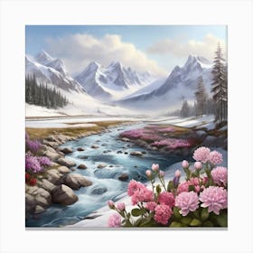 Snowy Mountains 1 Canvas Print