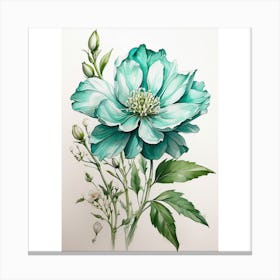 Blue Helenium Canvas Print