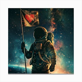 Astronaut In Space - Spread Love Canvas Print