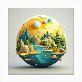 3d World Canvas Print