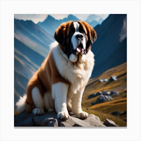 St Bernard Dog 65 Canvas Print