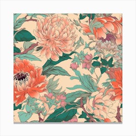 Chinese Floral Pattern Canvas Print