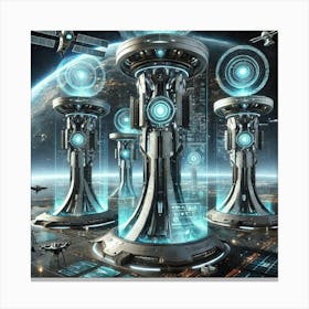 Surveillance Towers Scifi Canvas Print