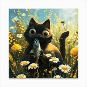 Cat In The Meadow 6 Canvas Print