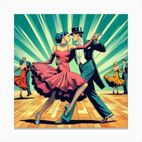 Ballroom dance, pop art 2 Canvas Print