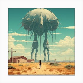 Aliens In The Desert Canvas Print