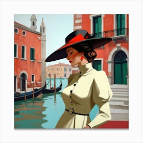 Italian woman in Venice 2 Canvas Print