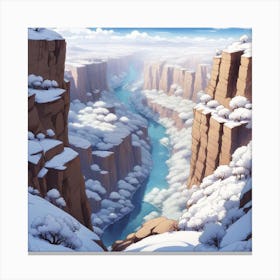 Snowy Canyon Canvas Print