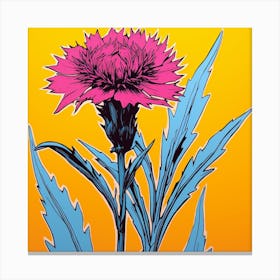 Cornflower 1 Pop Art Illustration Square Canvas Print