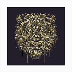 The King Of Bengal Gold Version Square Canvas Print