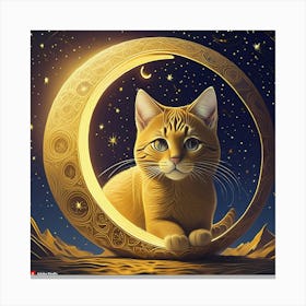 Firefly Cat In The Moon 32469 Canvas Print