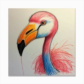 Flamingo Drawing Canvas Print