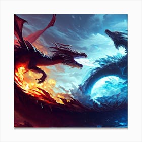 Dragons Fighting 7 Canvas Print