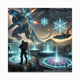 Cosmic Warden Kaiju Control Canvas Print