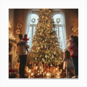 Family Christmas Tree Canvas Print