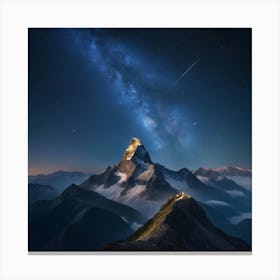 Night Sky Over Switzerland Canvas Print