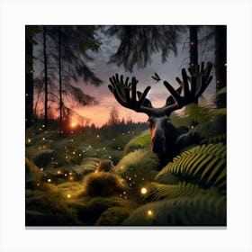 Moose In The Forest Canvas Print