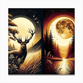 Deer In The Woods 2 Canvas Print