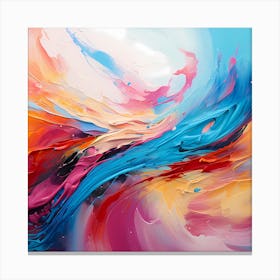 Abstract Aurora: Colorful Oils Illuminating the Canvas Canvas Print