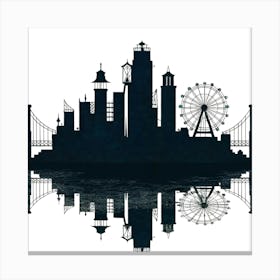 Silhouette Of A City Canvas Print