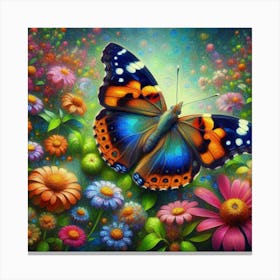 Butterfly In The Garden Canvas Print