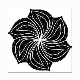 Flower In Black And White Canvas Print