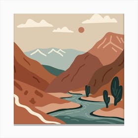 Mountains River Landscape Canvas Print