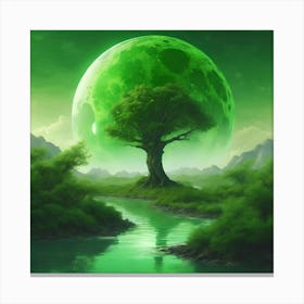 Green Tree In The Forest Canvas Print