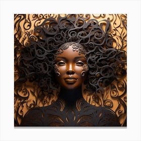 African Woman With Curly Hair 3 Canvas Print