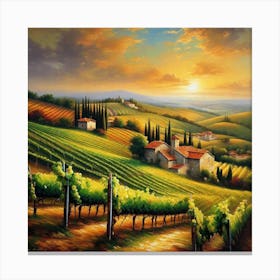 Sunset In Tuscany 1 Canvas Print