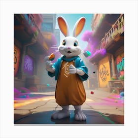 Rabbit In The City 1 Canvas Print