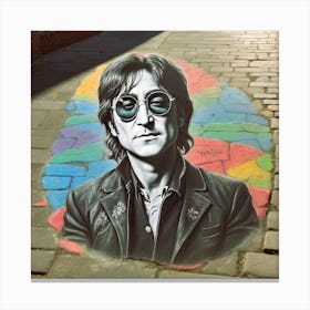 Chalk Painting Of John Lennon Canvas Print