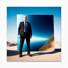 Man Standing In The Desert 4 Canvas Print