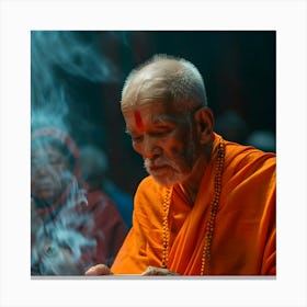 Buddhist Monk Praying 4 Canvas Print