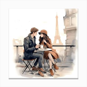 Paris Couple Canvas Print
