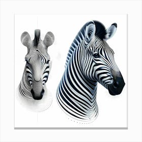 Zebras - Abstract Line Art Illustration 151 Canvas Print