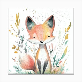 Fox In The Meadow Canvas Print