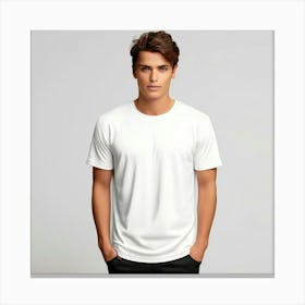 Mock Up Tshirt Blank Plain Cotton Unprinted Simple Minimalist Canvas Customizable Basic (24) Canvas Print