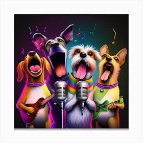 Dogs Singing Canvas Print