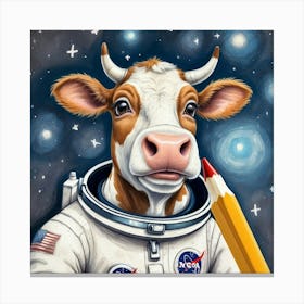 Cow Astronaut Canvas Print