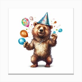 Birthday Bear 4 Canvas Print