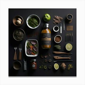 Barbecue Props Knolling Layout (123) 1 Canvas Print