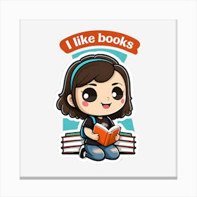 I Like Books Canvas Print