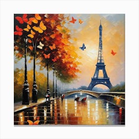 Paris With Butterflies 71 Canvas Print