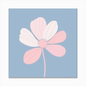 A White And Pink Flower In Minimalist Style Square Composition 226 Canvas Print