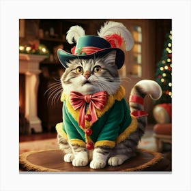 Christmas Cat Canvas Print