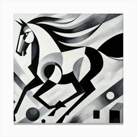 Horse In Black And White Canvas Print