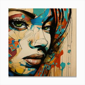 Portrait Of A Female Face Canvas Print