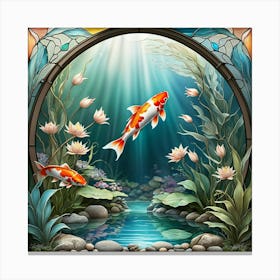 Koi Fish In The Tank Canvas Print